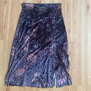 Free people velvet midi skirt